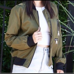 Olive green bomber jacket